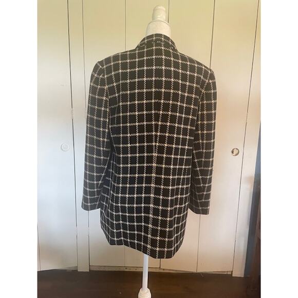 Talbots Women‎ Size 12 Wool Jacket Black White VINTAGE - Picture 2 of 6